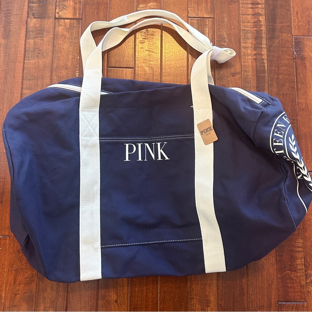 NEVER USED, PINK Navy Duffle Bag